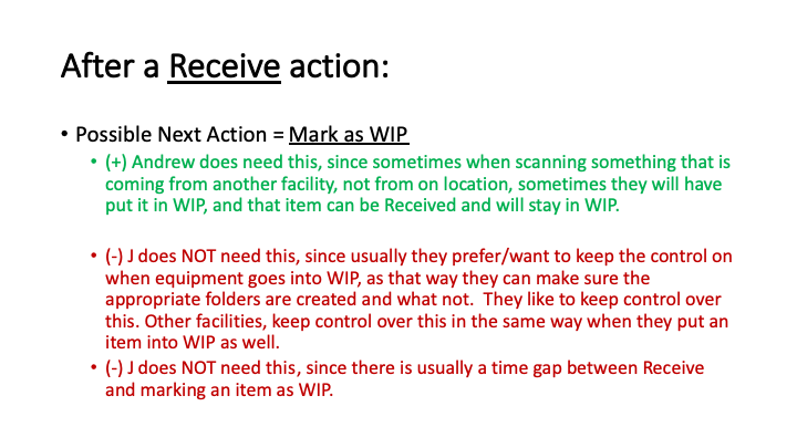 Successive Next Actions - Options