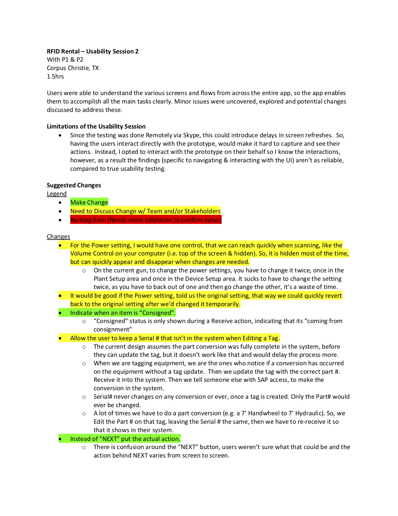 Usability Session - Synthesis - Page 1